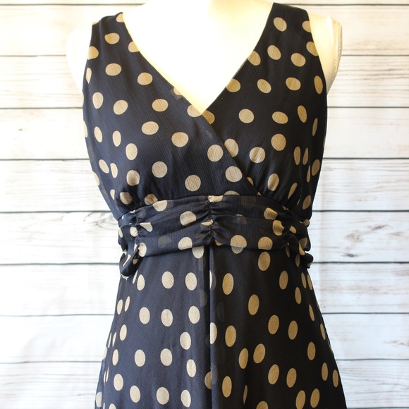 black and gold polka dot dress